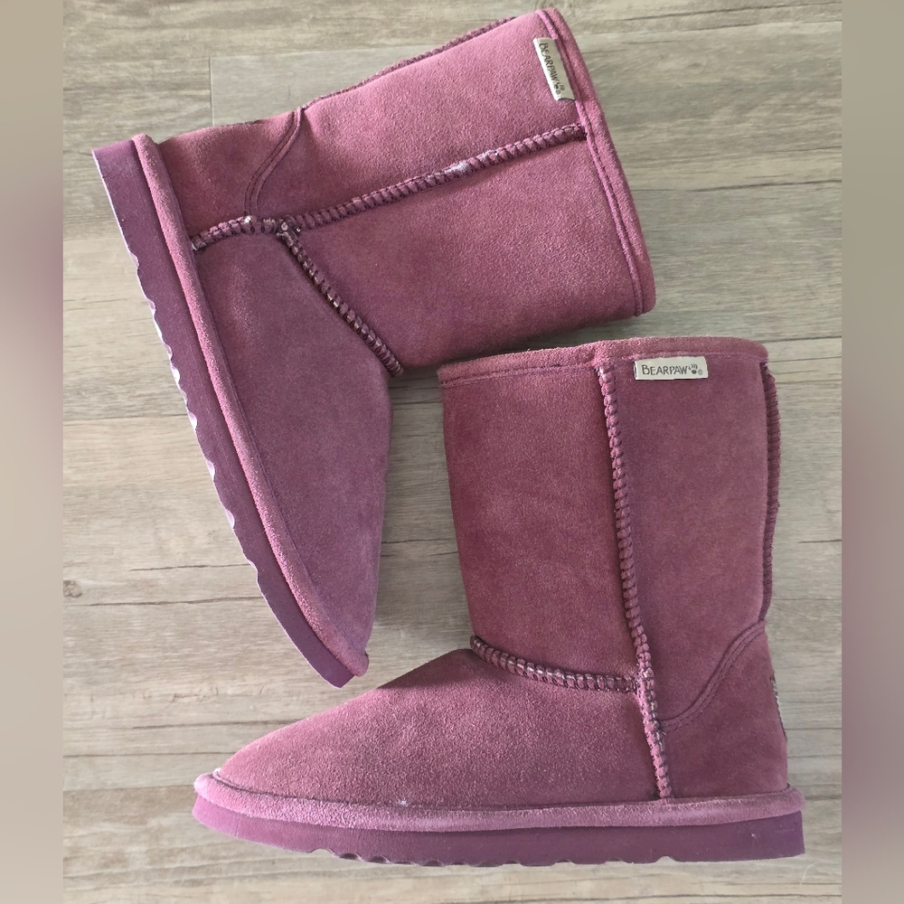 BearPaw Purple Suede Winter Boots Sz 6/7